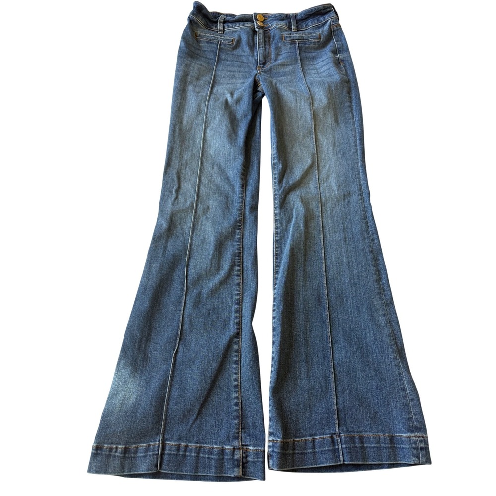 KUT From The Kloth Womens High Rise Flare Jeans Size 10 Blue Denim Western Rodeo